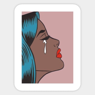 Crying Comic Girl Sticker